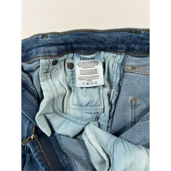 Agolde Sophie High Rise Medium Wash Distressed Skinny Jean w Stretch Size 30 EUC - Picture 7 of 9